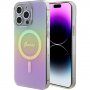 Guess IML Iridescent Script husă cu MagSafe pentru iPhone 15 Pro Max - curcubeu