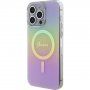 Guess IML Iridescent Script husă cu MagSafe pentru iPhone 15 Pro Max - curcubeu
