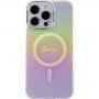 Guess IML Iridescent Script husă cu MagSafe pentru iPhone 15 Pro Max - curcubeu