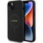 Guess Saffiano husă cu MagSafe pentru iPhone 15 Plus - negru