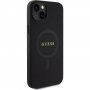 Guess Saffiano husă cu MagSafe pentru iPhone 15 Plus - negru