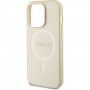 Guess Saffiano husă cu MagSafe pentru iPhone 15 Pro Max - auriu