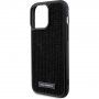Karl Lagerfeld Rhinestone Plate Metal Logo husă placată cu pietre pentru iPhone 15 Pro Max - negru