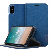 Husă LAUT Apex Knit, pentru iPhone X - albastru