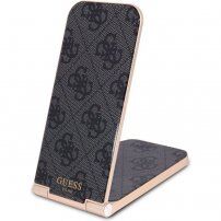 Încărcător magnetic wireless de birou Guess 4G Pattern Aluminium 2în1 pentru iPhone / AirPods - neagră