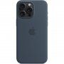 Carcasă originală Apple din silicon cu MagSafe pentru iPhone 15 Pro Max - albastru de furtună