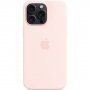 Carcasă originală Apple din silicon cu MagSafe pentru iPhone 15 Pro Max - roz deschis