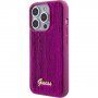 Guess Sequin Script Logo husă cu paiete pentru iPhone 15 Pro - fucsia