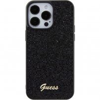 Guess Square Mirror Script Logo husă pentru iPhone 15 Pro Max - negru