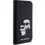 Karl Lagerfeld Saffiano Karl and Choupette NFT carcasă flip pentru iPhone 15 Pro - negru