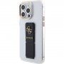 Guess Grip Stand 4G Metal Logo husă transparentă cu suport pentru iPhone 15 Pro Max - transparent