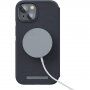 NJORD Leather carcasă flip cu MagSafe pentru iPhone 14 - gri închis,