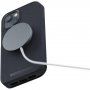 NJORD Leather carcasă flip cu MagSafe pentru iPhone 14 - gri închis,
