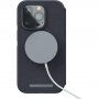 NJORD Leather carcasă flip cu MagSafe pentru iPhone 14 Pro Max - gri închis,