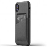 Husă Mujjo Full Leather Wallet, pentru Apple iPhone X - gri