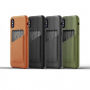 Husă Mujjo Full Leather Wallet, pentru Apple iPhone X - gri