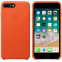 Husă originală Apple, din piele, pentru iPhone 8 Plus / 7 Plus - portocaliu clar