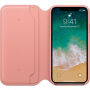 Husă originală Apple Folio, din piele, pentru iPhone X - roz pal