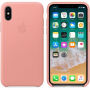 Husă originală Apple, din piele, pentru iPhone X - roz pal