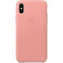 Husă originală Apple, din piele, pentru iPhone X - roz pal