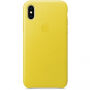 Husă originală Apple, din piele, pentru iPhone X - galben primăvăratic