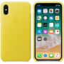 Husă originală Apple, din piele, pentru iPhone X - galben primăvăratic
