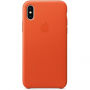 Husă originală Apple, din piele, pentru iPhone X - portocaliu clar