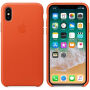 Husă originală Apple, din piele, pentru iPhone X - portocaliu clar
