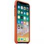Husă originală Apple, din piele, pentru iPhone X - portocaliu clar