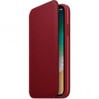 Husă originală Apple Folio, din piele, pentru iPhone X -roşu