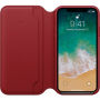 Husă originală Apple Folio, din piele, pentru iPhone X -roşu