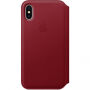 Husă originală Apple Folio, din piele, pentru iPhone X -roşu