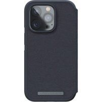 NJORD Leather carcasă flip cu MagSafe pentru iPhone 14 Pro - gri închis,