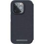 NJORD Leather carcasă flip cu MagSafe pentru iPhone 14 Pro Max - gri închis,