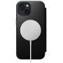 Nomad Modern Leather Folio carcasă flip cu MagSafe pentru iPhone 15 Plus - negru