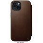 Nomad Modern Leather Folio carcasă flip cu MagSafe pentru iPhone 15 Plus - maro