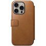 Nomad Modern Leather Folio carcasă flip cu MagSafe pentru iPhone 15 Pro Max - culoare de şa maro