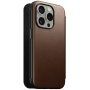 Nomad Modern Leather Folio carcasă flip cu MagSafe pentru iPhone 15 Pro Max - maro