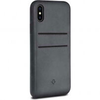 Husă Twelve South Relaxed Leather Clip, din piele, pentru iPhone X - gri