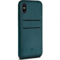 Husă Twelve South Relaxed Leather Clip, din piele, pentru iPhone X - albastru