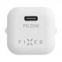 Mini încărcător FIXED 20W USB-C cu cablu USB-C / USB-C - PD pentru iPhone / iPad - 1 m - alb