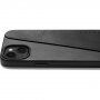 Mujjo Full Leather Wallet husă din piele cu buzunar carduri pentru iPhone 14 Plus - negru