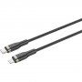 Cablu împletit pentru încărcare ?i transfer de date FIXED PD 60W USB-C / Lightning - MFi pentru iPhone / iPad / iPod / AirPods - 1,2 m - negru