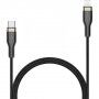 Cablu împletit pentru încărcare ?i transfer de date FIXED PD 60W USB-C / Lightning - MFi pentru iPhone / iPad / iPod / AirPods - 1,2 m - negru