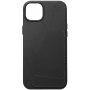 Mujjo Full Leather Wallet husă din piele cu buzunar carduri pentru iPhone 14 Plus - negru