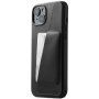 Mujjo Full Leather Wallet husă din piele cu buzunar carduri pentru iPhone 14 Plus - negru