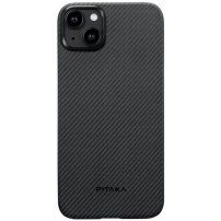 Pitaka MagEZ 4 600D husă cu model din fibră de carbon pentru iPhone 15 Plus - gri