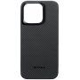 Pitaka MagEZ 4 600D husă cu model din fibră de carbon pentru iPhone 15 Pro - gri