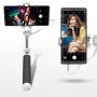 Stick selfie JOYROOM, cu declanşator cu fir, pentru iPhone - negru