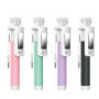 Stick selfie JOYROOM, cu declanşator cu fir, pentru iPhone - roz